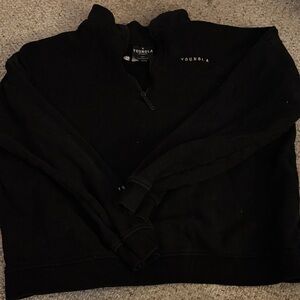 YoungLA Men's Zip Up Black Sweater